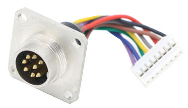 Flange DIN 8Pin AISG Connector Cable Panel Mounted M16 Cable Assembly With JST Connector