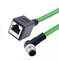 M12 Wire 8 pin cable connector M12 8 pin X code to Male RJ45 overmoulded cable connector