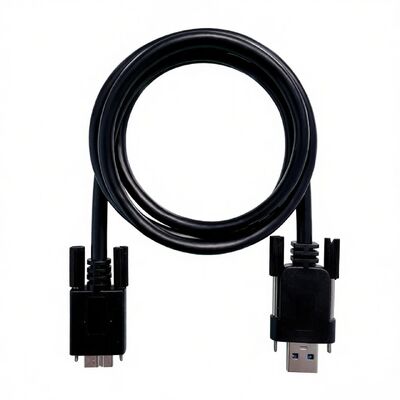 Endüstriyel sınıf USB 3.0 Mikro-B'den Tip-A'ya çift vida kilidli yüksek esneklik görme kablosu
