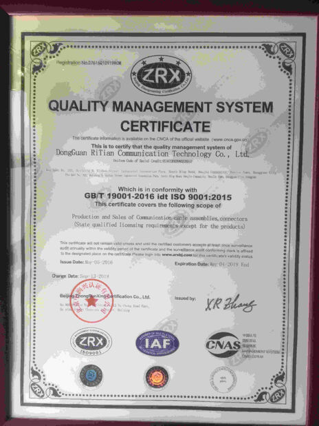 Çin Dongguan RitianLink Technology Co., Ltd. Sertifikalar